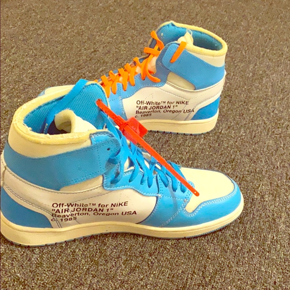 Off White Air Jordan 1s UNC